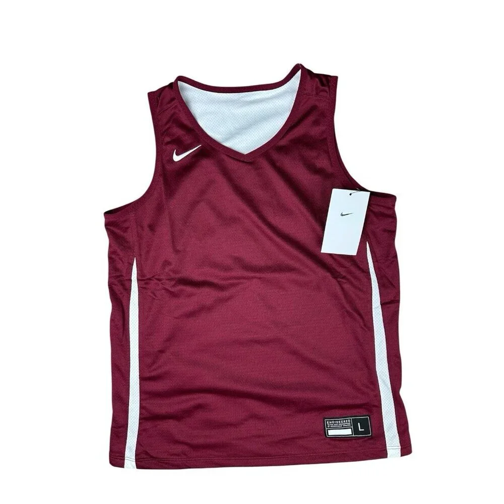 Nike Kids Reversible Basketball Jersey Maroon White DN5269-612 Size Large L NWT